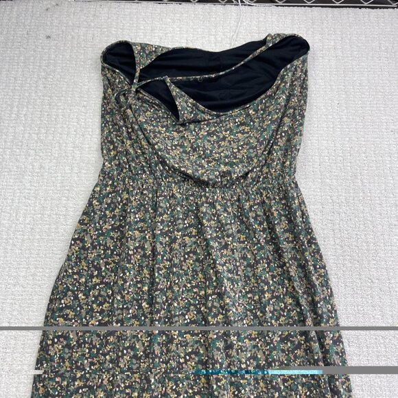 PrAna Dress Women L Green Floral AOP Outdoor Active Nature Built In Shelf Bra - Picture 10 of 13